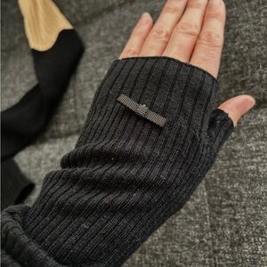 Two tone Fingerless Gloves